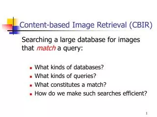 Content-based Image Retrieval (CBIR)