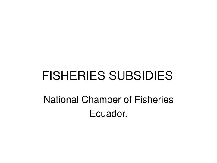 fisheries subsidies