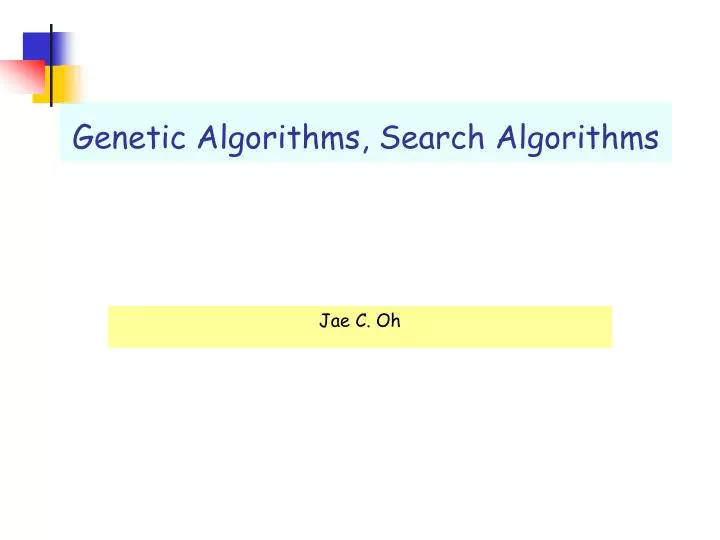 genetic algorithms search algorithms