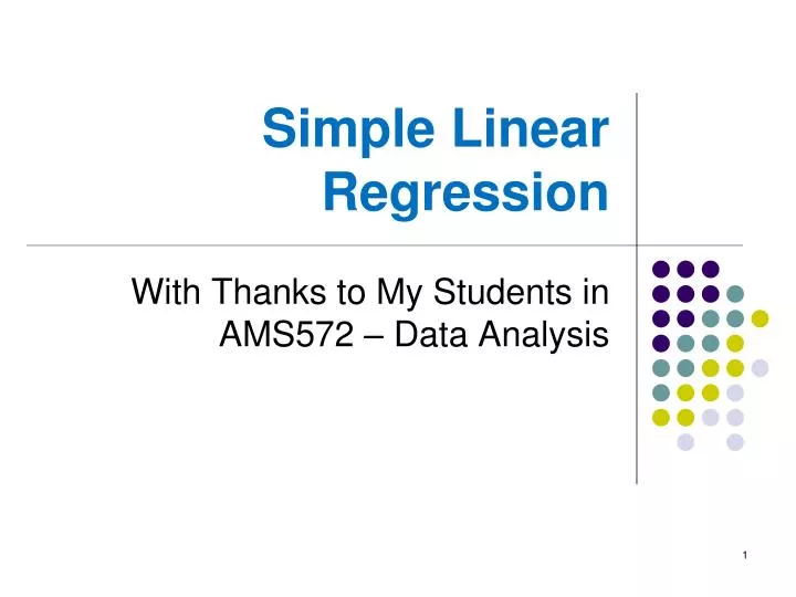 simple linear regression
