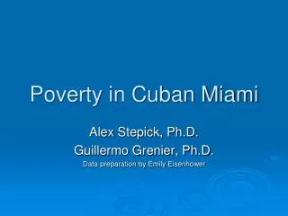 Poverty in Cuban Miami