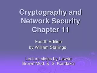 Cryptography and Network Security Chapter 11