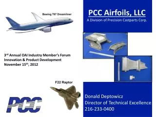 PCC Airfoils, LLC A Division of Precision Castparts Corp.