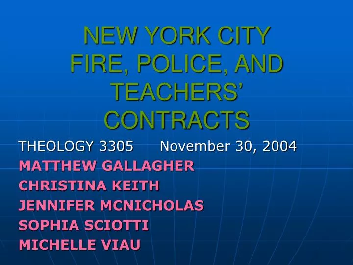 new york city fire police and teachers contracts