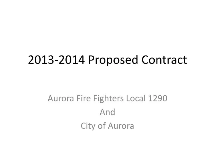 2013 2014 proposed contract