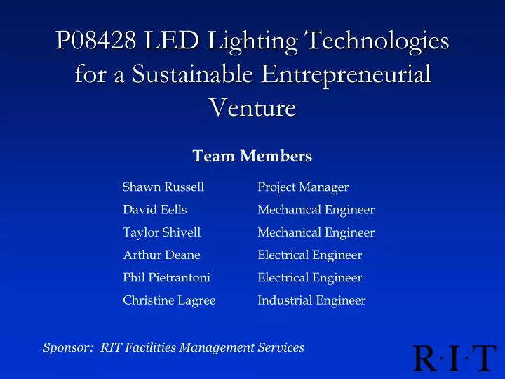 p08428 led lighting technologies for a sustainable entrepreneurial venture