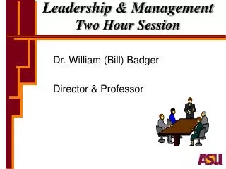 Leadership &amp; Management Two Hour Session