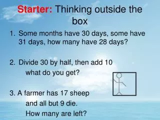 Starter: Thinking outside the box