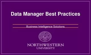 Data Manager Best Practices