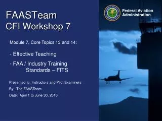 FAASTeam CFI Workshop 7