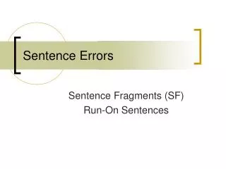 Sentence Errors