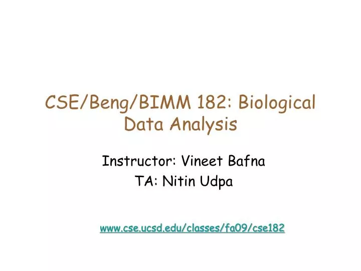 cse beng bimm 182 biological data analysis