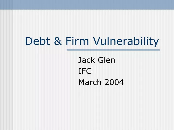 debt firm vulnerability