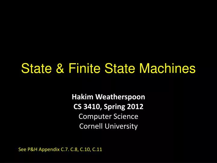 state finite state machines