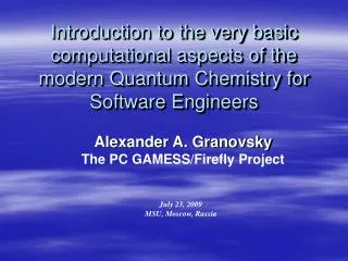Introduction to the very basic computational aspects of the modern Quantum Chemistry for Software Engineers