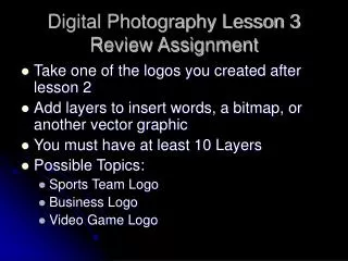 Digital Photography Lesson 3 Review Assignment
