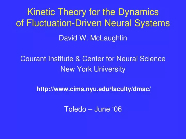kinetic theory for the dynamics of fluctuation driven neural systems