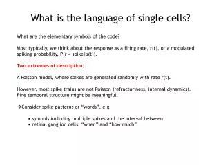 What is the language of single cells?