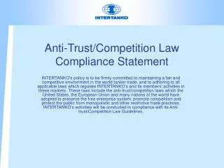 Anti-Trust/Competition Law Compliance Statement