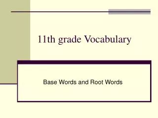 11th grade Vocabulary