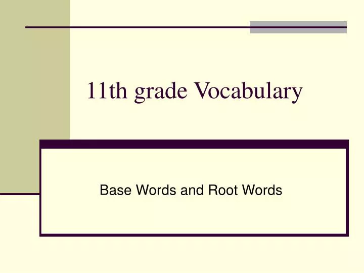 11th grade vocabulary