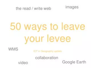 50 ways to leave your levee ICT in Geography update