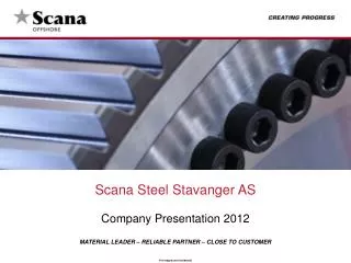 Scana Steel Stavanger AS Company Presentation 2012
