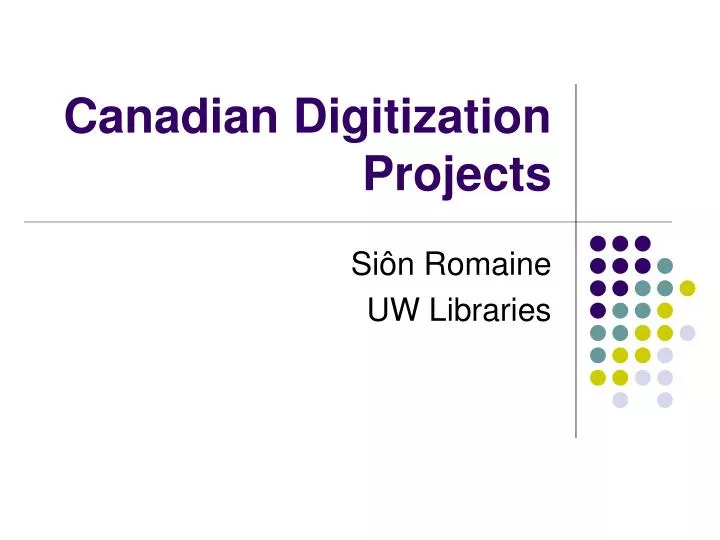 canadian digitization projects