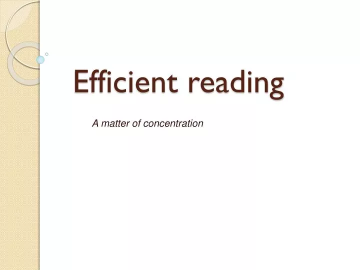 efficient reading