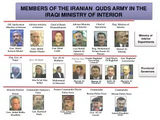 MEMBERS OF THE IRANIAN QUDS ARMY IN THE IRAQI MINISTRY OF INTERIOR