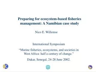 Preparing for ecosystem-based fisheries management: A Namibian case study
