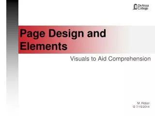 Page Design and Elements