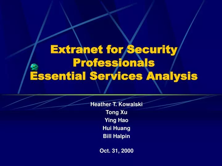 extranet for security professionals essential services analysis
