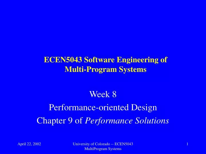 ecen5043 software engineering of multi program systems