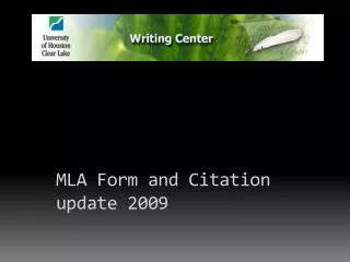 MLA Form and Citation update 2009