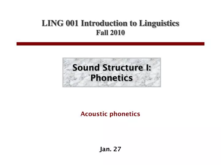 sound structure i phonetics