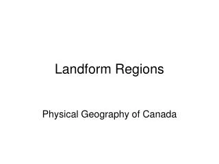Landform Regions