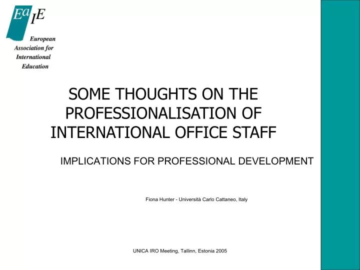 some thoughts on the professionalisation of international office staff