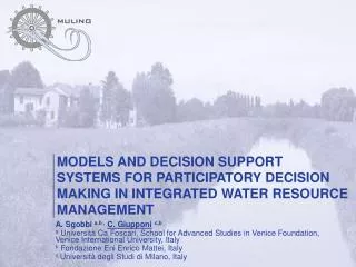 MODELS AND DECISION SUPPORT SYSTEMS FOR PARTICIPATORY DECISION MAKING IN INTEGRATED WATER RESOURCE MANAGEMENT