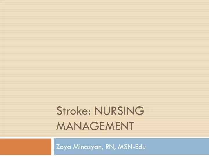 stroke nursing management