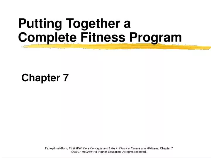 putting together a complete fitness program