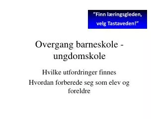 overgang barneskole ungdomskole
