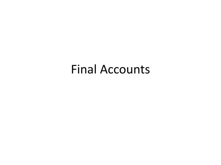 final accounts