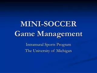 MINI-SOCCER Game Management