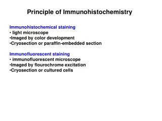Principle of Immunohistochemistry