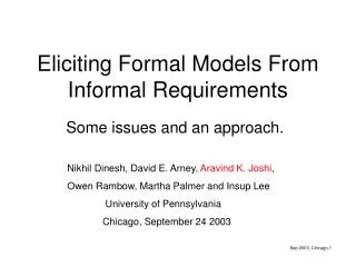 Eliciting Formal Models From Informal Requirements