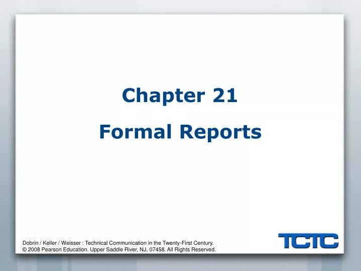 chapter 21 formal reports