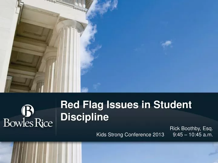 red flag issues in student discipline