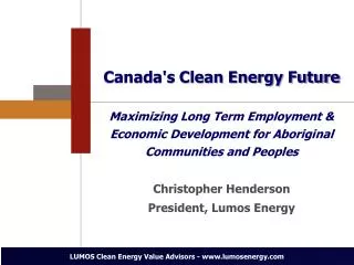 Canada's Clean Energy Future
