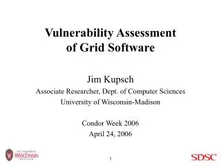 Vulnerability Assessment of Grid Software